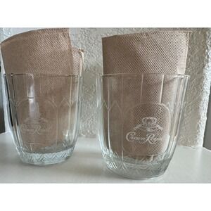 Crown Royal VonPok Glasses Set of 2 Whiskey Low Ball Rocks Old‎ Fashioned Italy